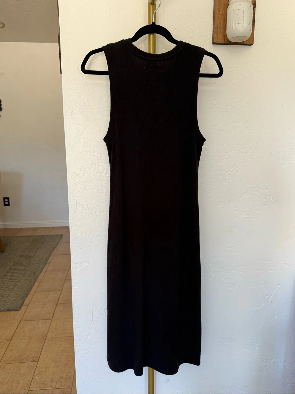 Abercrombie & Fitch Black Sleeveless Maxi Dress with Side Slit
